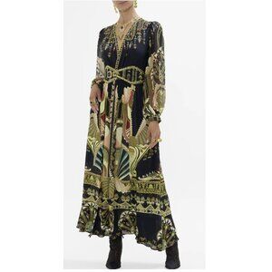 Camilla Blouson Sleeve Silk Panel Maxi Dress They Called Her Nefertari Size L